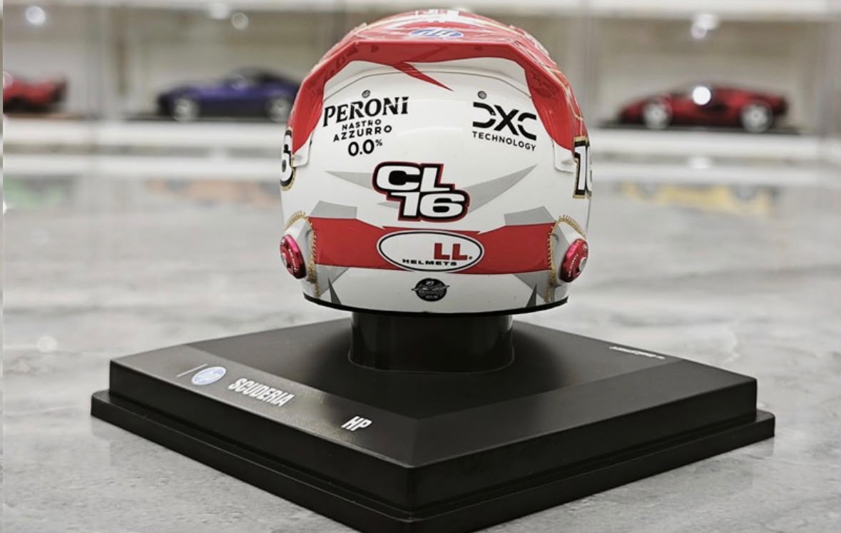 Looksmart 1:5 SCUDERIA HP 2025 LAS VEGAS GP CHARLES LECLERC Casco Modelo
