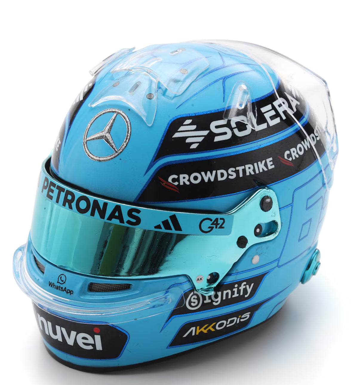 Casco Escala 1:5 Mercedes George Russell 2025