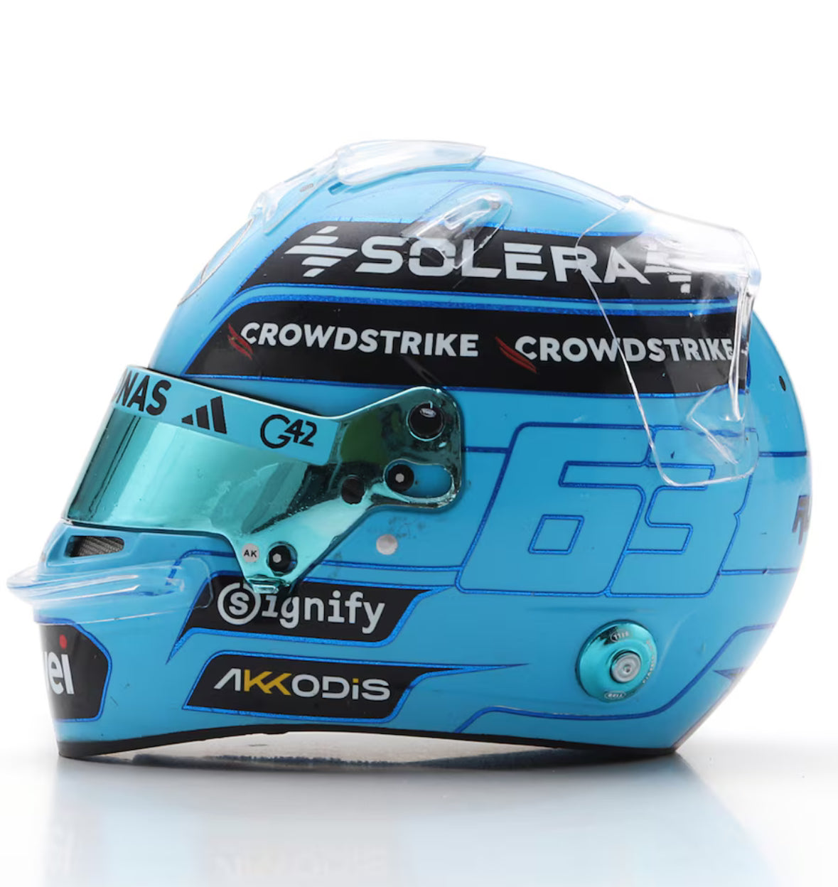 Casco Escala 1:5 Mercedes George Russell 2025