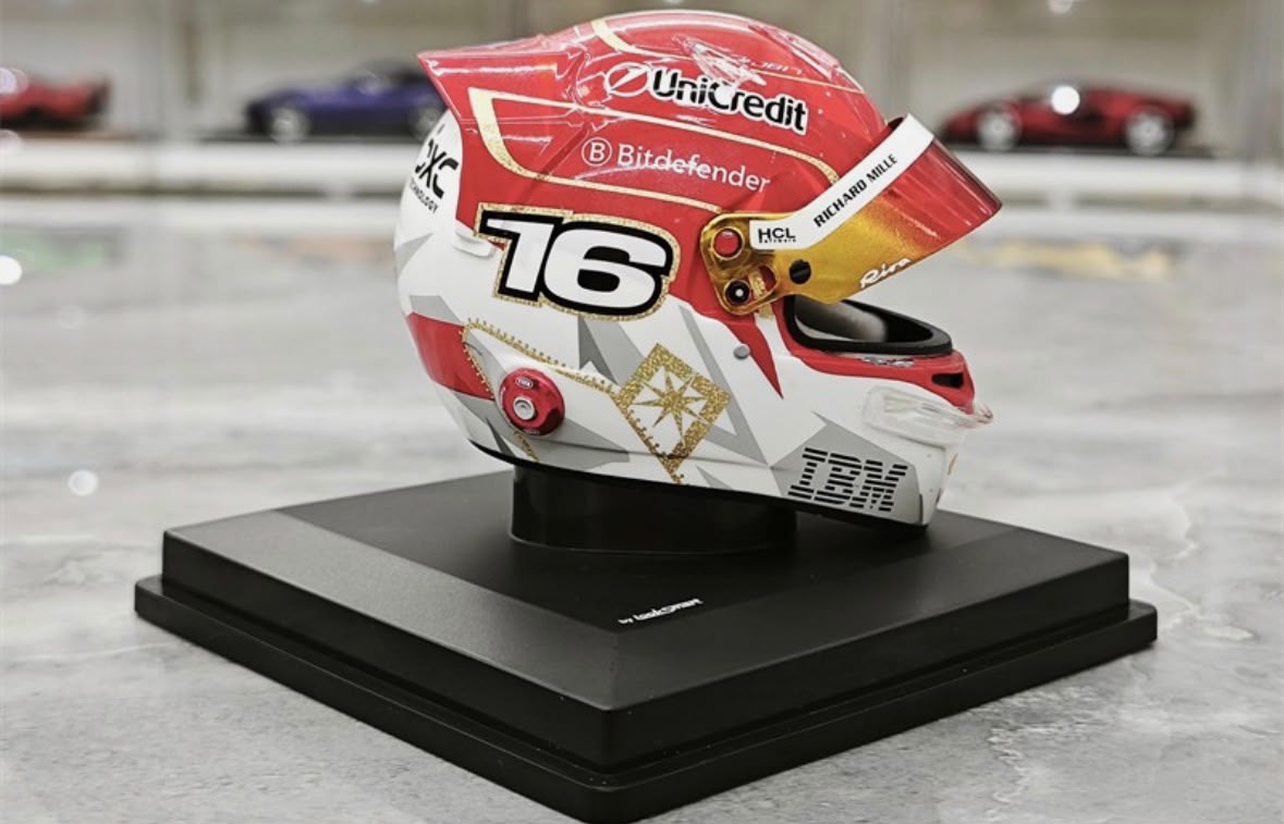 Looksmart 1:5 SCUDERIA HP 2025 LAS VEGAS GP CHARLES LECLERC Casco Modelo