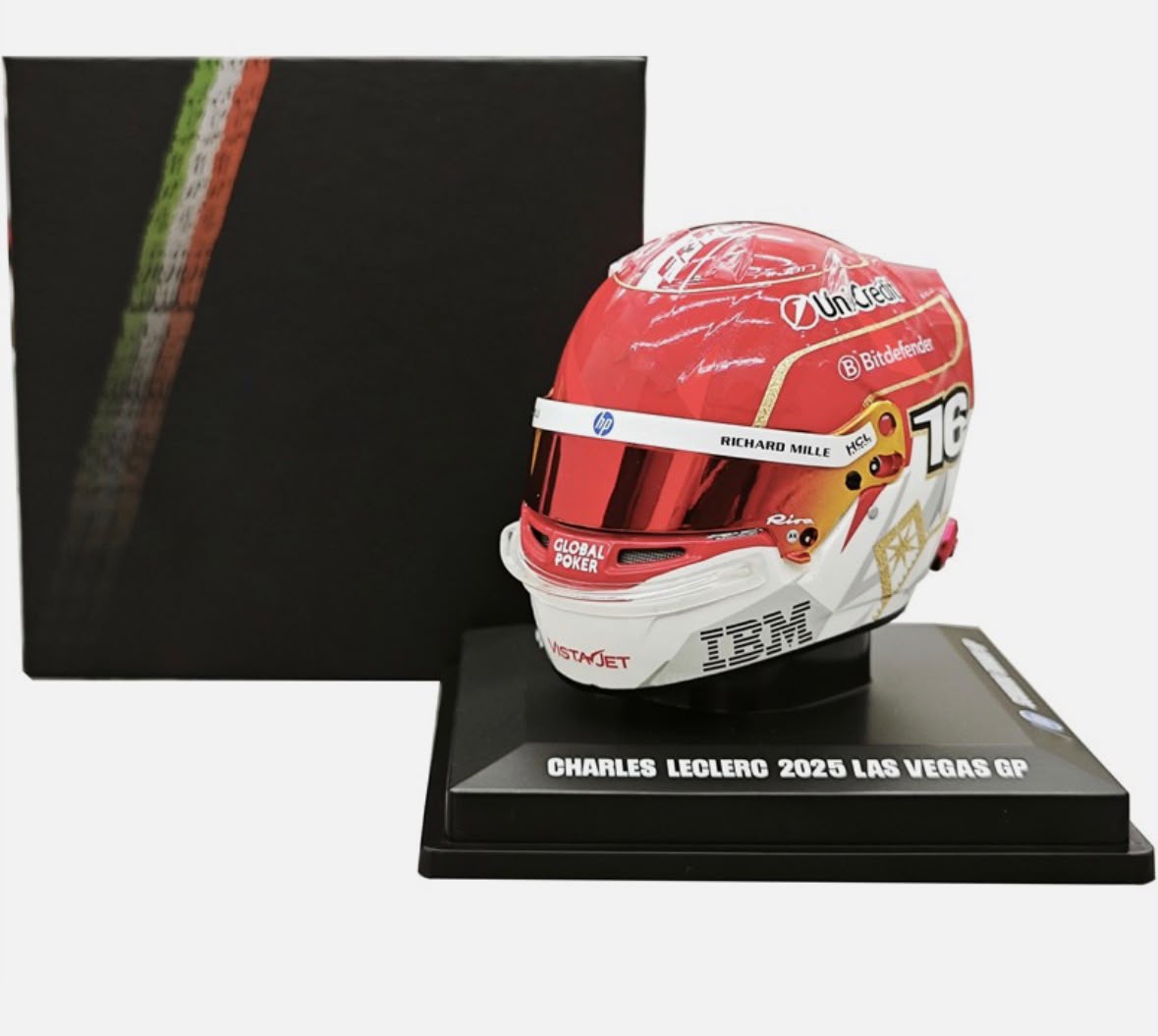 Looksmart 1:5 SCUDERIA HP 2025 LAS VEGAS GP CHARLES LECLERC Casco Modelo