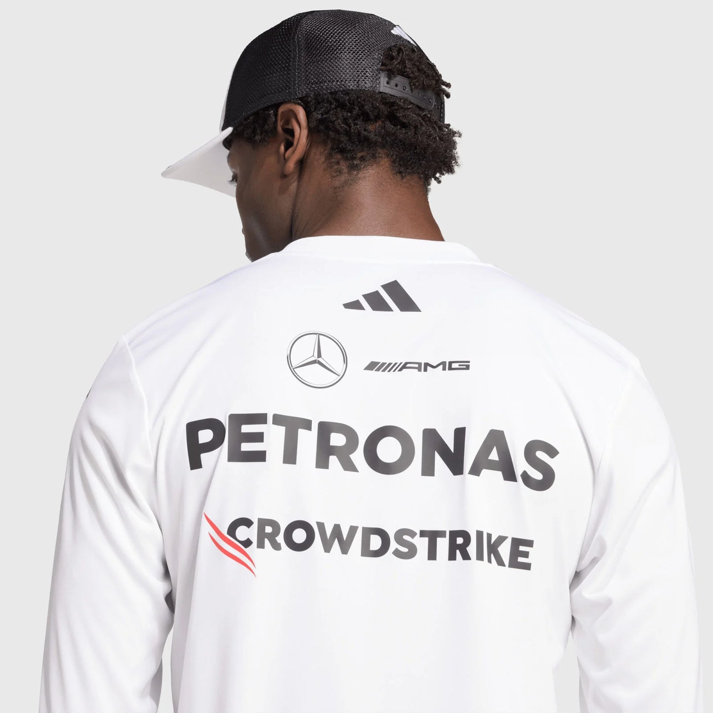 Playera Mercedes X Adidas manga Larga driver 2025 blanca