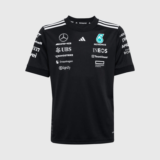 Playera Mercedes x Adidas Niños Negra 2025