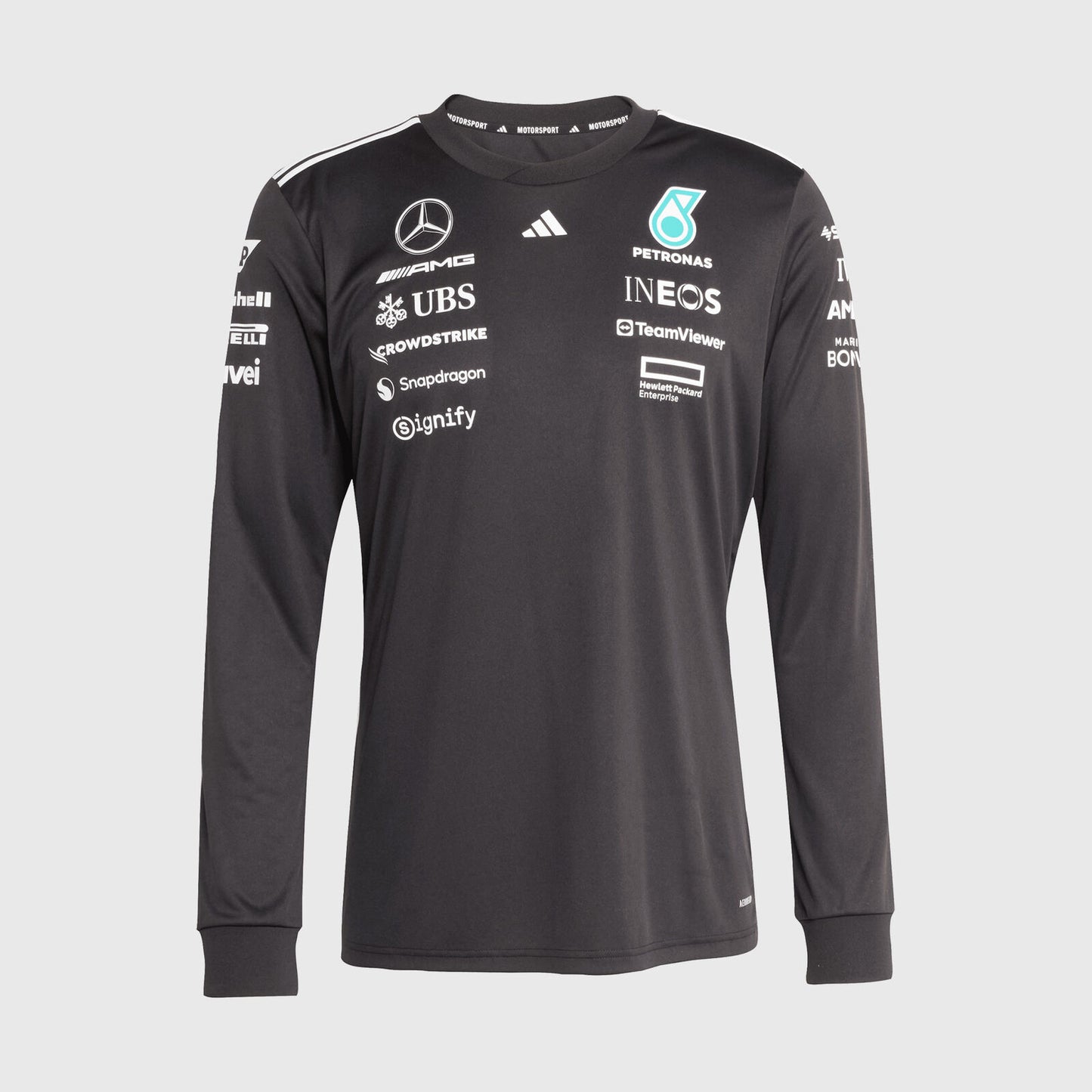 Playera Mercedes X Adidas manga Larga 2025 Negra