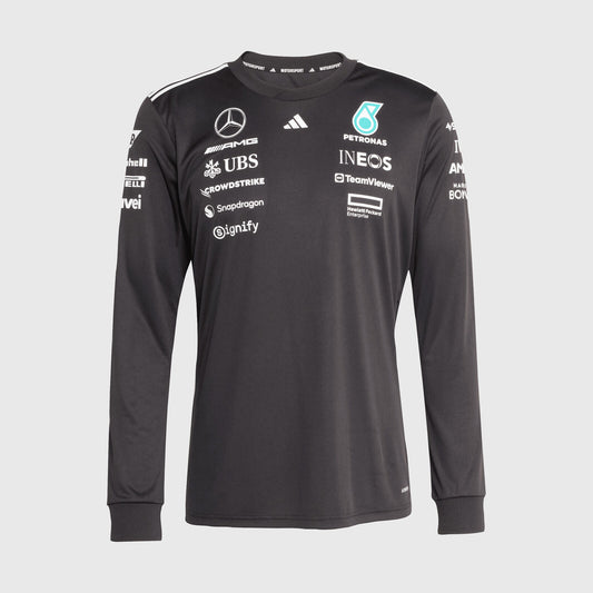 Playera Mercedes X Adidas manga Larga 2025 Negra