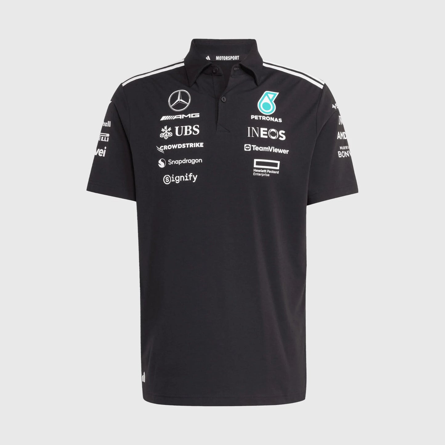 Playera tipo Polo Mercedes x Adidas 2025 negra